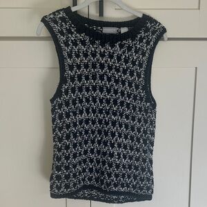 Liz Claiborne Collection Navy and White Sweater Vest